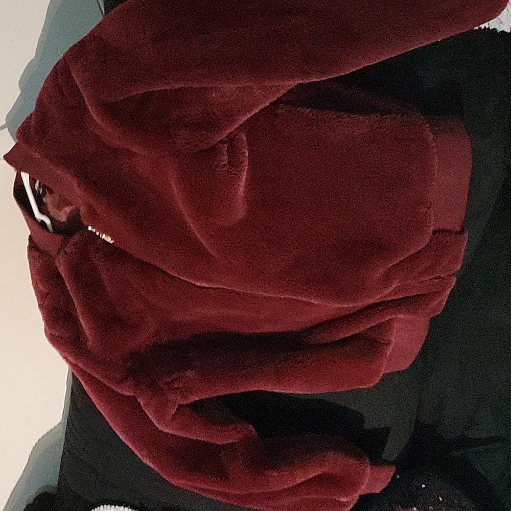 Burgandy faux fur jacket